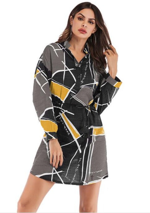 Women's Geometry Print Long Blouse Tunic Wholesalers