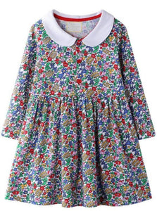 Factory Wholesale Floral Print Ruffle Dresses For Girls