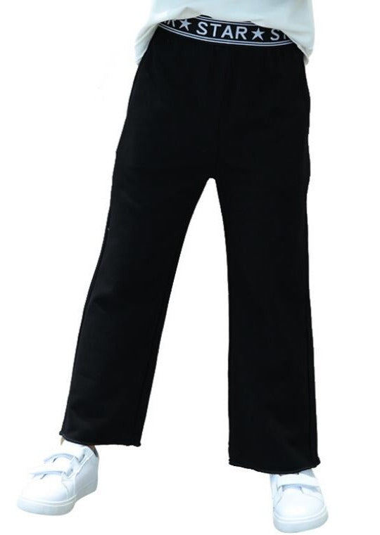 Casual Solid Wide Leg Trousers for Girls