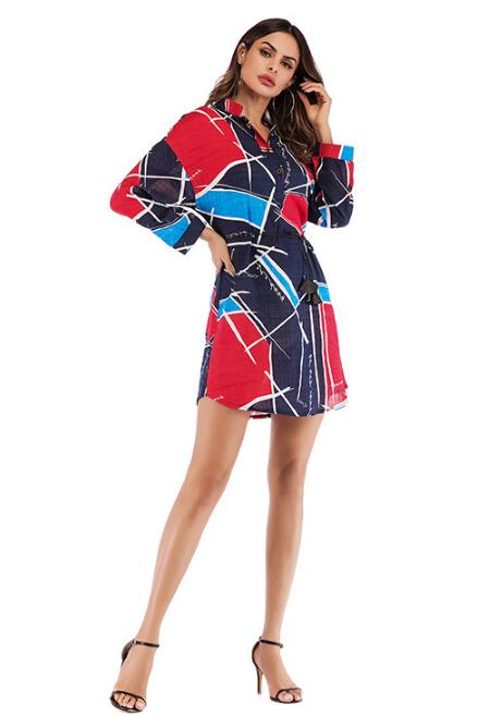 Women's Geometry Print Long Blouse Tunic Wholesalers