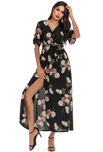 Online Wholesale Print Chiffon Maxi Dress For Your Boutique